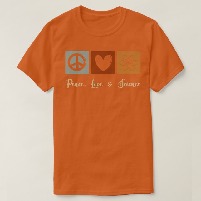 T-shirt Peace, Love & Science Premium  (Design devant)