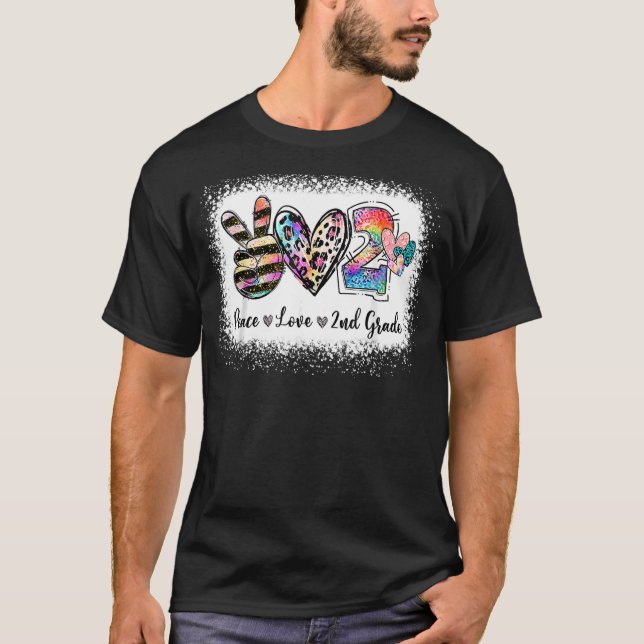 T-shirt Peace Love Second Grade Back To School Team 2nd Gr (Devant)