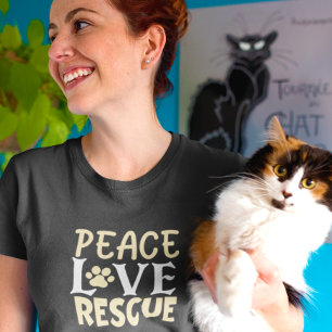 T-shirt Peace Love Secourt Amoureux des chats de chien