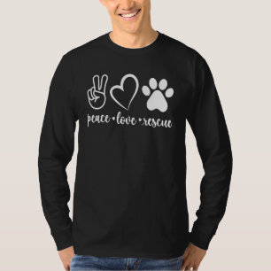 T-shirt Peace Love Secourt animal chien chat paw vétérinai