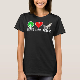 T-shirt Peace Love Secourt Animal Protect Animal Animal Lo