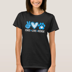 T-shirt Peace Love Secourt Chien Chat Costume Chienne Chio