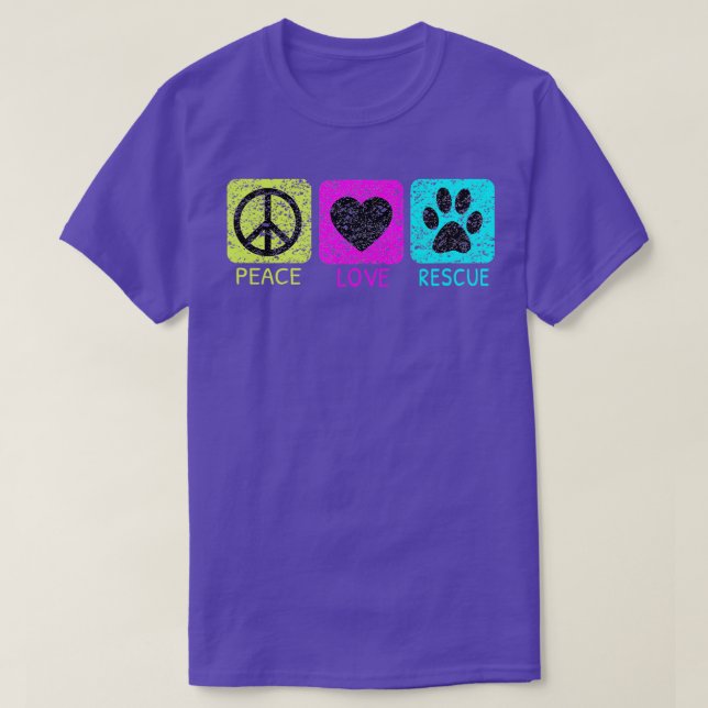 T-shirt Peace Love Secourt Chiens Amoureux des animaux en  (Design devant)