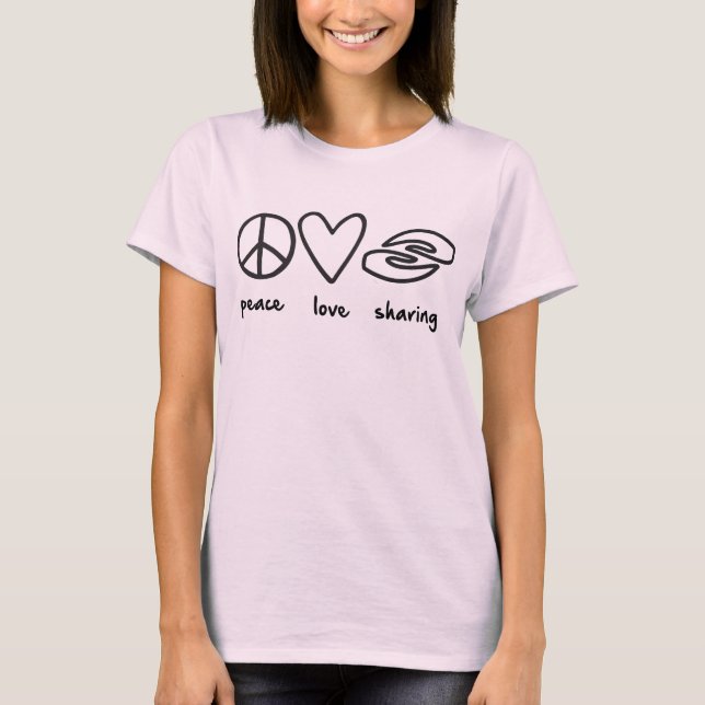 T-shirt Peace Love Sharing Homme's Tee (Devant)