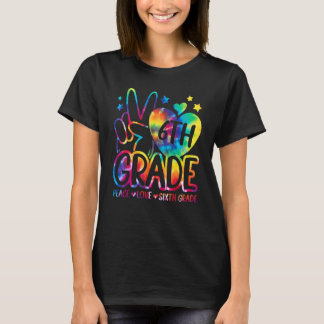 T-shirt Peace Love Sixième année Retour à l'équipe scolair