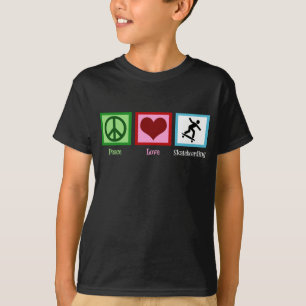 T-shirt Peace Love Skateboard Cool Enfants