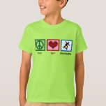 T-shirt Peace Love Skateboard Kids<br><div class="desc">Un t-shirt de skateboard cool pour un pédagogue. Peace Love Skateboard tee.</div>