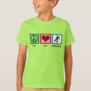 T-shirt Peace Love Skateboard Kids