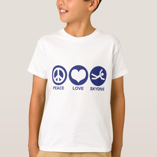 T-shirt Peace Love Skydive (Devant)
