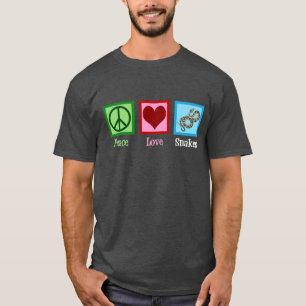 T-shirt Peace Love Snakes Mignonne Herpétologie