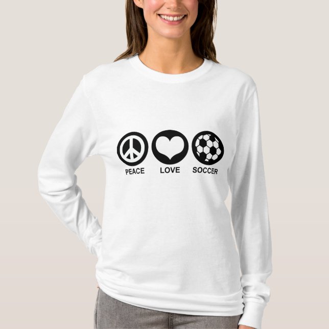 T-shirt Peace Love Soccer (Devant)