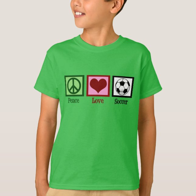 T-shirt Peace Love Soccer (Devant)