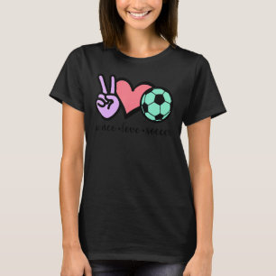 T-shirt Peace Love Soccer Jour Fan de football