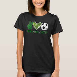 T-shirt Peace Love Soccer mignonne Design pour les femmes 