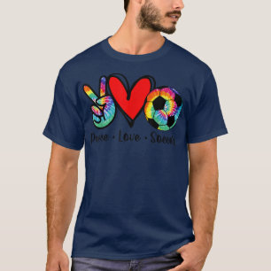 T-shirt Peace Love Soccer Tie Dye Design Femmes Ados Fille