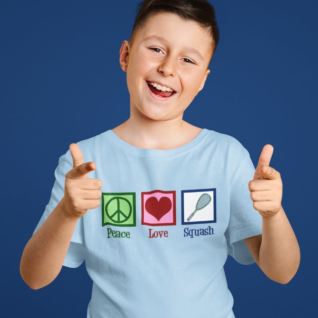 T-shirt Peace Love squash Racquet Sports Enfants (Créateur téléchargé)