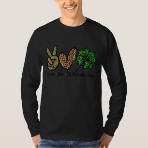T-shirt Peace Love St Patrick S Day Lucky C Boys Girls Ki