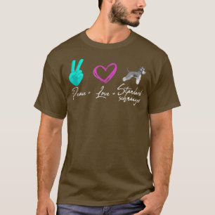 T-shirt Peace Love Standard Schnauzer Funny Dog Propriétai