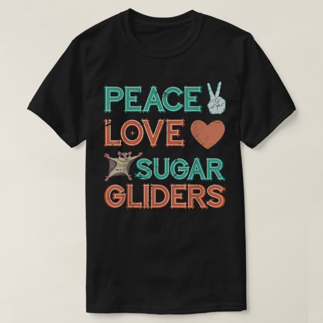 T-shirt Peace Love sucre planeur (Design devant)