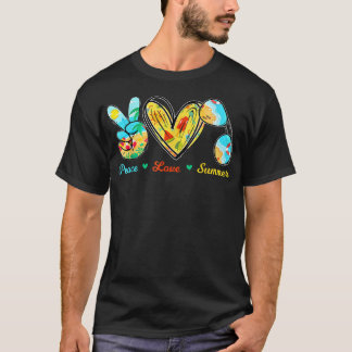 T-shirt Peace Love Summer Lunettes de soleil Cruise Beach