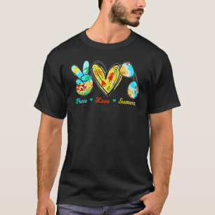 T-shirt Peace Love Summer Lunettes de soleil Cruise Beach
