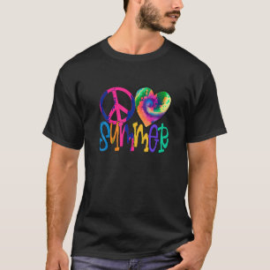 T-shirt Peace Love Summer Vibes Beach Vacay Summertime Dye