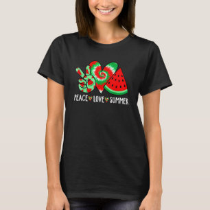 T-shirt Peace Love Summer Watermelon Fruit Summer Vacances