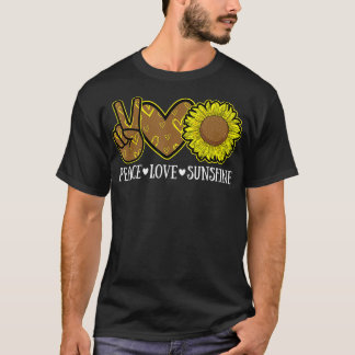 T-shirt Peace Love Sunshine Sunflower Hippie Sunflower Lov