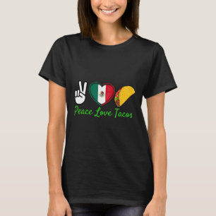 T-shirt Peace Love Tacos Cute Taco Mardi Cuisine Mexicaine