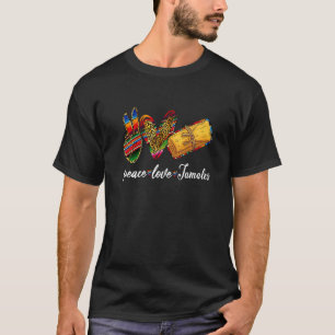 T-shirt Peace Love Tamales Shirt Tamales Mardi Mexicaine F