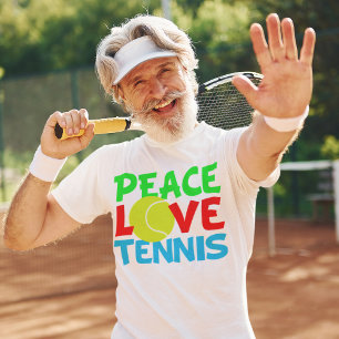 T-shirt Peace Love Tennis Ball Cute Joueur de l'équipe