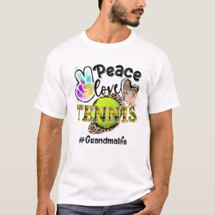 T-shirt Peace Love Tennis Grand-mère Vie Maman Grand-mère