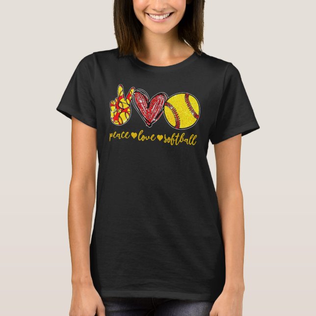 T-shirt Peace Love Tennis Mignonne Pour Femmes Ado Petite  (Devant)