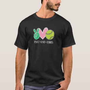 T-shirt Peace Love Tennis Sports Athlete Ball Joueur