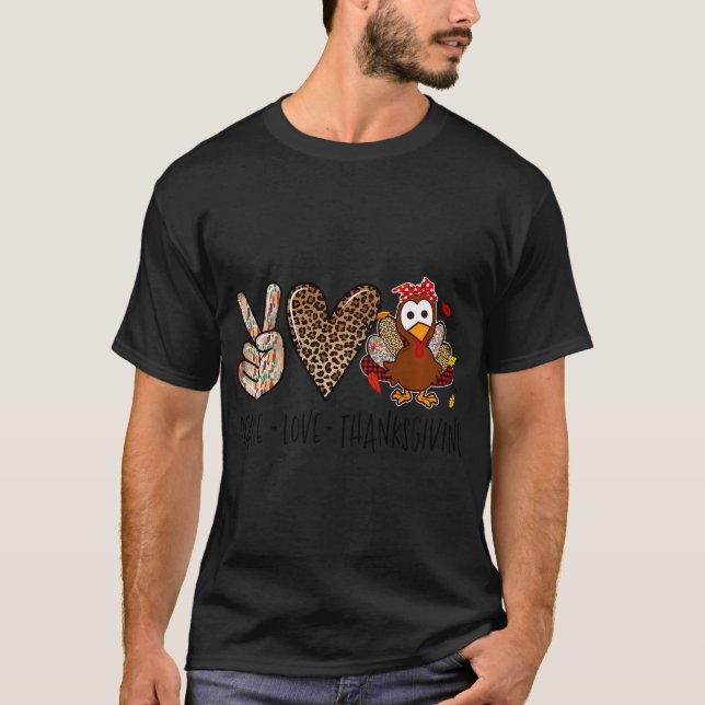 T-shirt Peace Love Thanksgiving (Devant)