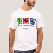 T-shirt Peace Love Thérapie récréative Thérapiste sur mesu (Devant)