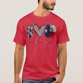 T-shirt Peace Love Thés Drapeau Tournesol
