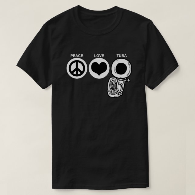 T-shirt Peace Love Tuba (Design devant)