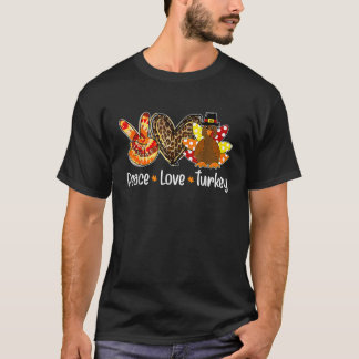T-shirt Peace Love Turquie Citrouille Gobble Turquie Thank