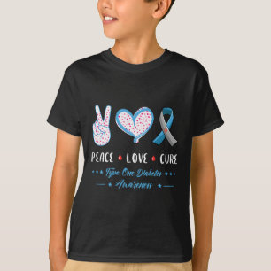 T-shirt Peace Love Type One Diabetes Sensibilisation Homme