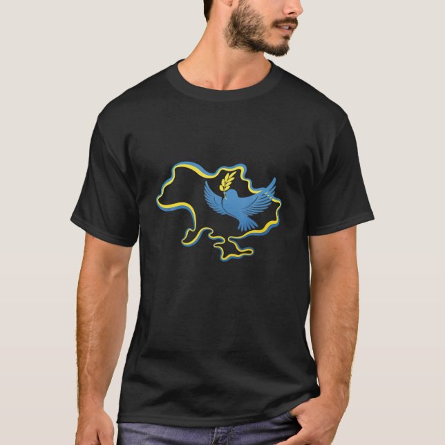 T-shirt Peace Love Ukraine Stop The War Support Ukraine Ro (Devant)