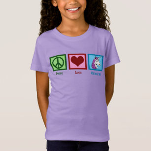 T-Shirt Peace Love Unicorns Enfants