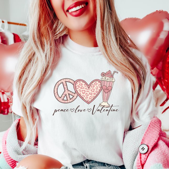T-shirt Peace Love Valentine (Créateur téléchargé)