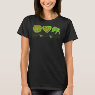 T-shirt Peace Love Vegan Monde Végétarien Légume