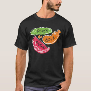 T-shirt Peace Love Vegan Vegan Day