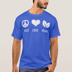 T-shirt Peace Love Vegan Veganism Funny Vegetarian Vegan L