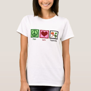 T-shirt Peace Love végétarien