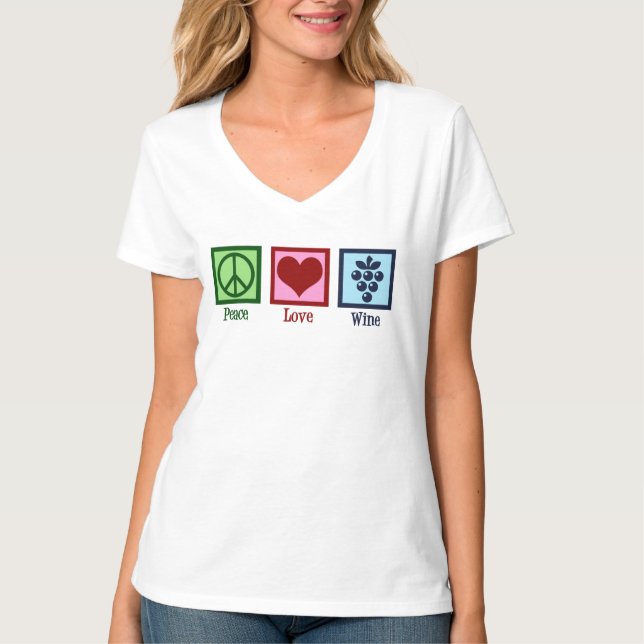 T-shirt Peace Love Vineyard Tour Guide (Devant)