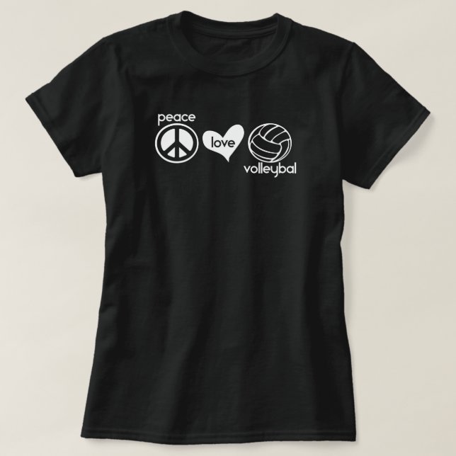 T-shirt Peace Love Volleyball (Design devant)