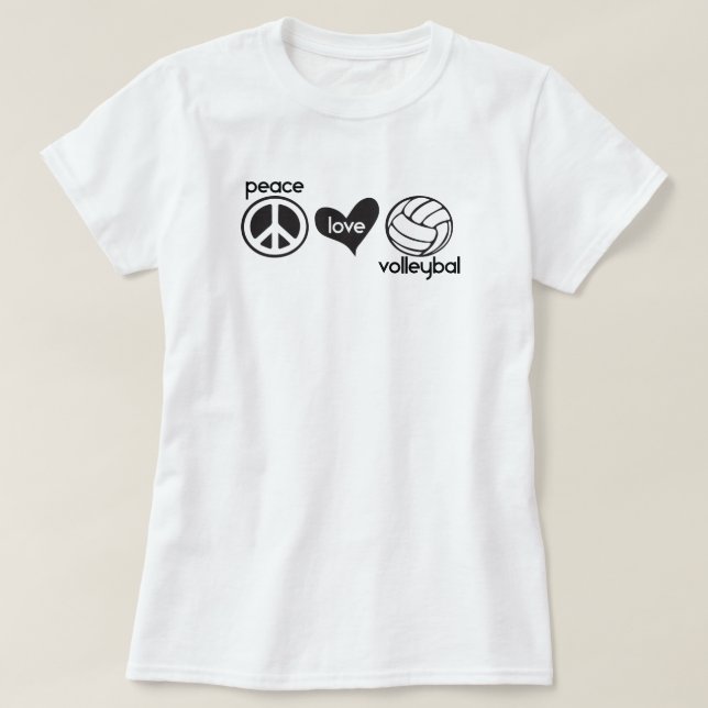 T-shirt Peace Love Volleyball (Design devant)
